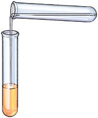 EXPERIMENT x POTASSIUM HEXA- CYANOFERRATE(II) 3 CM WATER. Mark one test tube with an A and a second one with a B. Pour 3 cm of water in each test tube, and set them in your lab station.