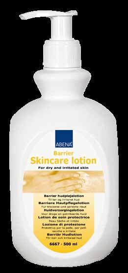 Art. no. 6667 Skin Care Barrier Lotion Abena Skin Care Barrier Lotion is a moisturizer for dry and irritated skin. Contains that is known for its hydrating properties.