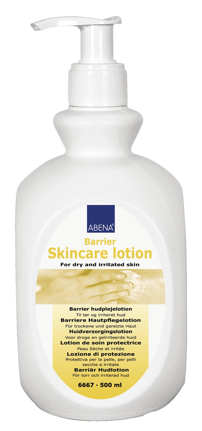 The Skin Care Barrier Lotion leaves a protective barrier on the skin and maintains a healthy moisture level.