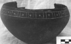 This form of an open bowl with five or six points is distinctive to Fort Walton and Pensacola cultural manifestations in northwest Florida, perhaps reflecting the maintainance of some ethnic or other