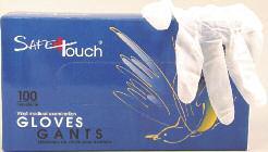 Powdered Gloves Safe Touch Vinyl Gloves xamination, disposable, powdered, fitted, 100/box,