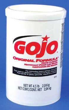 Go-Jo is easy on your hands, cleans with or without water, fortified with lanolin, has no harsh