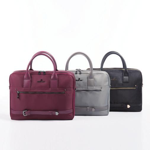 Presto Collection. Nylon and Saffiano leather-like trims.