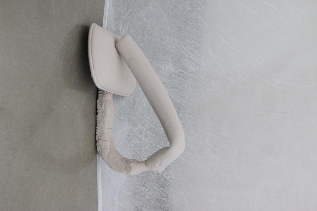 GET IT OUT OF HERE (detail), ceramic, plastic sheeting,