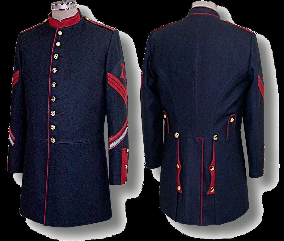 All other 1872 coats are without chevrons. Waist sashes were not worn after 1871 by NCOs. Made in USA. #7222A M-1872 Foot Style Dress Coat- Heavy Artillery (Red Trim).... $449.