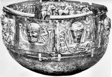 Hoo whetstone: the Hagested bronze pin, the Husiatyn pillar, and the Gundestrup cauldron. 68 Like the whetstone, the fifth-century Figure 13. The Hagested bronze pin.