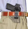 The top is reinforced to ease re-holstering, and the powder coated spring clip holds it securely to your belt.