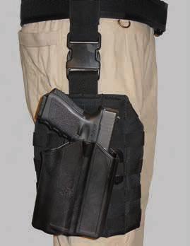 Can easily and rapidly mount on body armor or thigh platform, Style C23.
