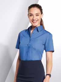 SHIRTS & KNITWEAR 16060 EXECUTIVE Polycotton Poplin 65% polyester - 35% cotton Weight: 105 gsm colour, 95 gsm white Feminine & Classic Classic fit Stiffened collar Heart side