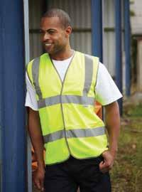 WORKWEAR, TROUSERS & FOOTWEAR 01691 SECURE PRO UNISEX SAFETY VEST 100% Polyester iso 20471 Class i certified Velcro