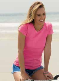 165g/m 2 Cotton/lycra rib crew neck with taped neckline new fit & longer body length Featuring flattering, feminine neckline Shaped side seams for a feminine fit Produced using