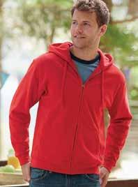 ZIP-THRU HOODED SWEAT n arrow covered zip for enhanced printability Two front pouch pockets 70% cotton, 30% polyester 280gm/m 2 Produced using Belcoro yarn for a softer feel and cleaner printing