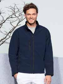 JACKETS - SOFTSHELL 46600 RELAX Softshell 340 94% polyester - 6% elastane 8000 mm coated waterproof + 1000 gsm/24 hours breathable Sporty 2 zipped side pockets 1 zipped chest pocket Waist adjustable