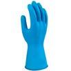 FOOD INDUSTRY GLOVES NITRIGRIP GLNG EN374-2 EN374-3 Ambidextrous extra long and thick nitrile household glove with fish scale type grip on palm and back. Powder free.