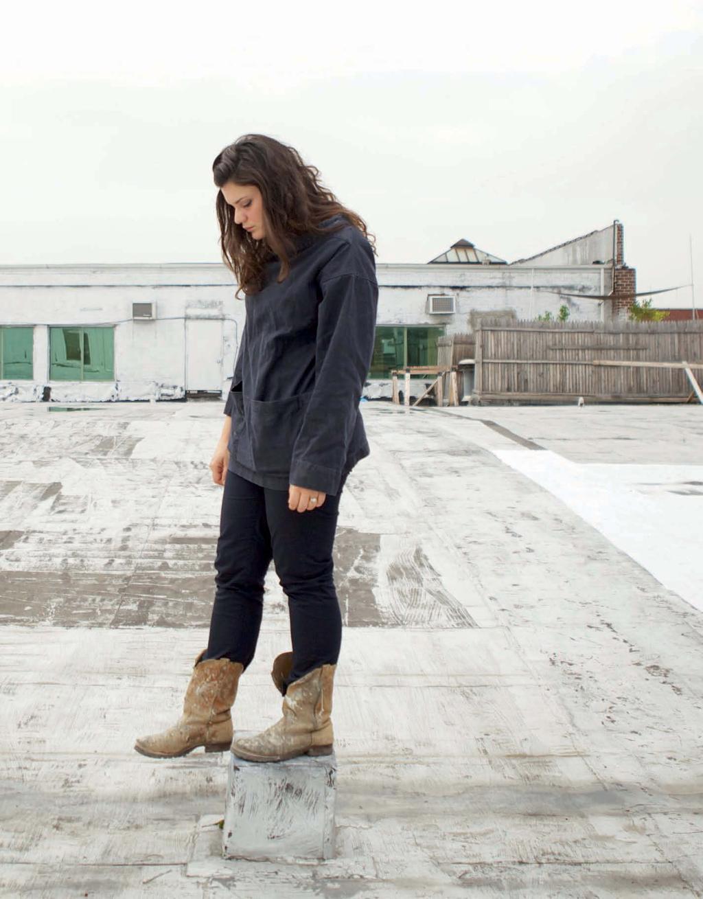 Diana Al-Hadid on the roof of her studio in Brooklyn, New York. Photography by Sueraya Shaheen.