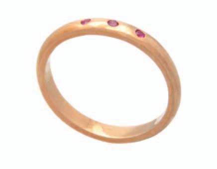ANT-073 Oxidised Silver Stacking Band with Black Sapphires ANT-074 18ct Rose Gold Vermeil Stacking Band with