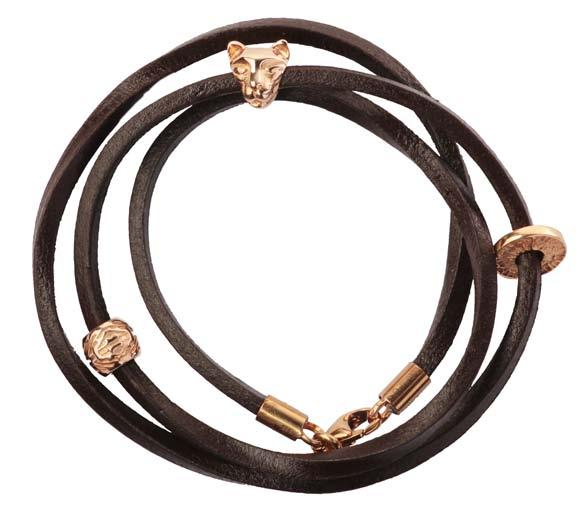 Pattern Bracelet ANT-056 Black leather with