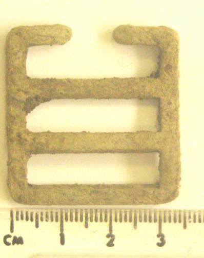 3. Webbing Buckle and Hook Fig 4 The buckle and clip The most enigmatic of the finds in this survey were the