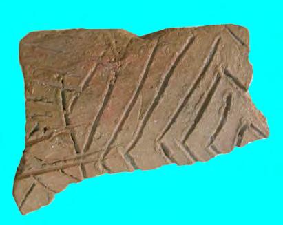 A sherd from a four-legged