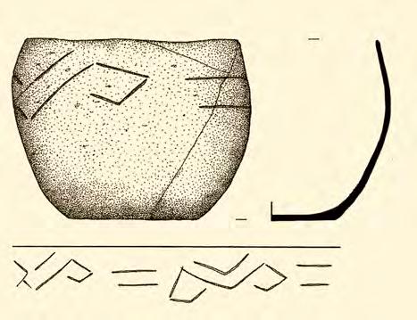 154 CHAPTER VII On each of the four stylized rams composing a Vinča zoomorphic offering vessel found at Priština- Mitrovica (Kosovo) 472, triple emblematic chevrons ornate the neck, and triple