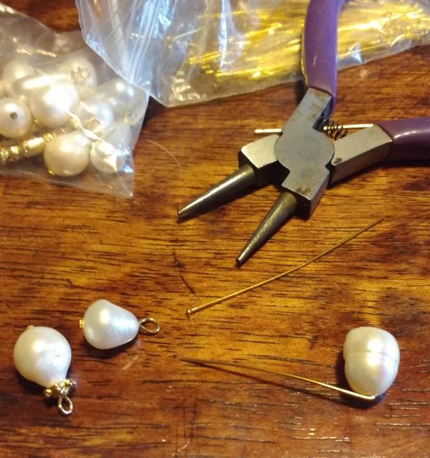 As I am trying to replicate the Contessa s earring as closely as possible, I picked up a strand of potato freshwater pearls to use for my drop