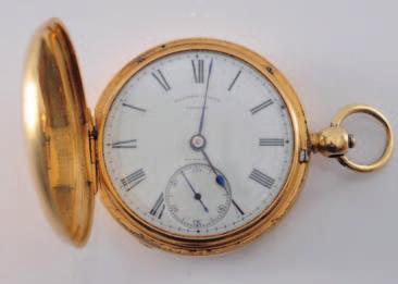 inscribed in an 18ct gold case with hallmarks for London 1895, later adapted to be worn as a wristwatch with attached flexible bracelet. 600-800 261 Walter Yonge.