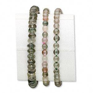 Bracelet mix, lodolite (natural), 4-4 8mm mixed shapes, 6-7-inch