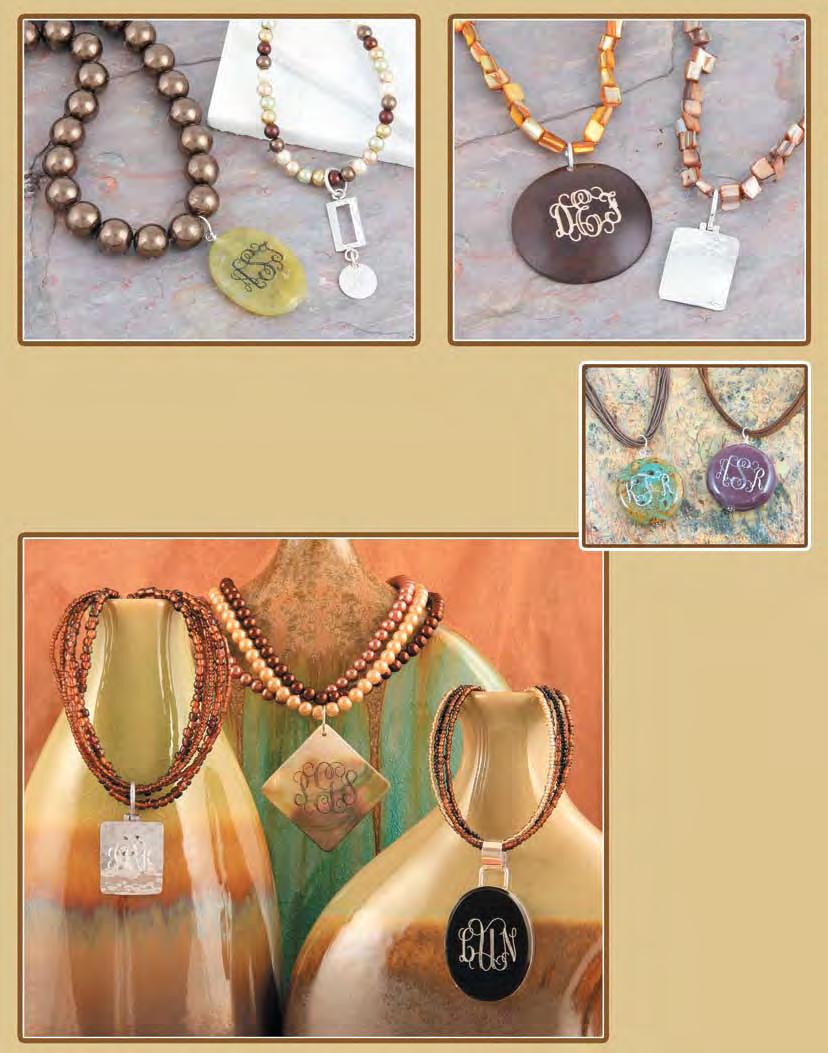 b. c. d. a. a. Oversized chocolate glass pearls NN438 $44 18-20 are beautiful alone, or with our jade pendant P346 $32. Matching bracelet BN438 $24 and earrings EN438 $14 not shown. b. Pearls of nature!