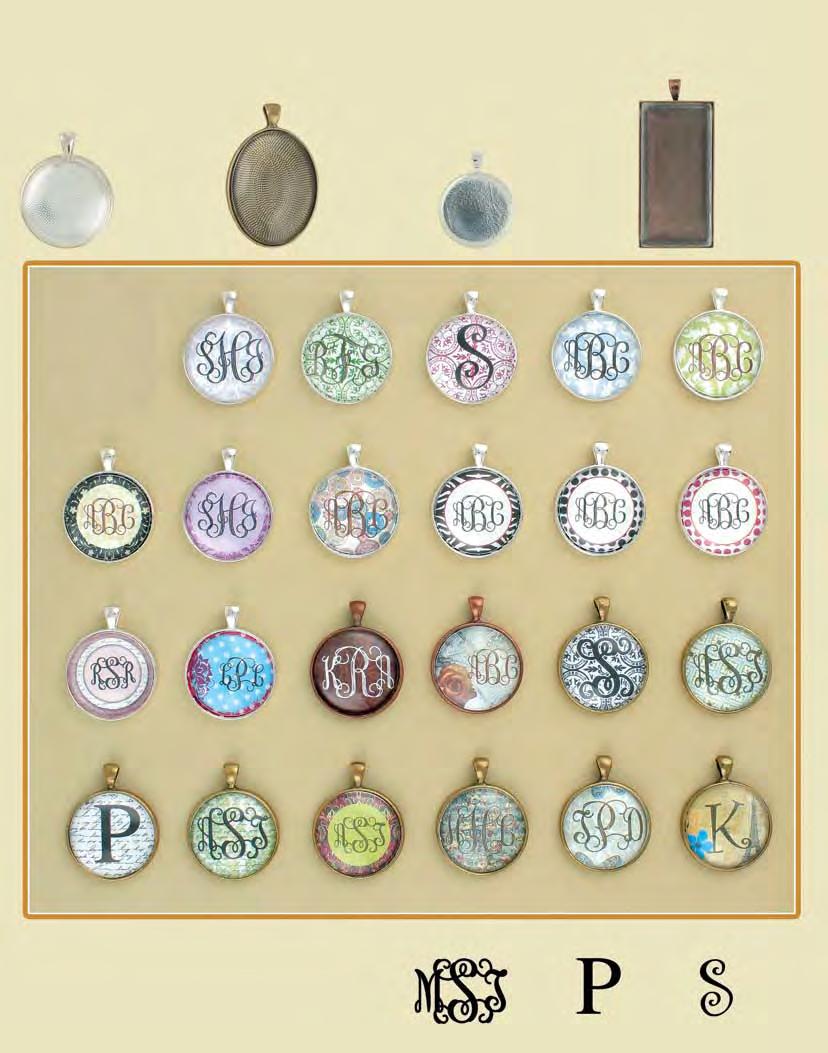 Step 1 Select your shape and setting color using the item numbers shown. Behind the GlassPendants Truly Your Own. Made to Order with your Shape and Pattern. Large Round $25 1.