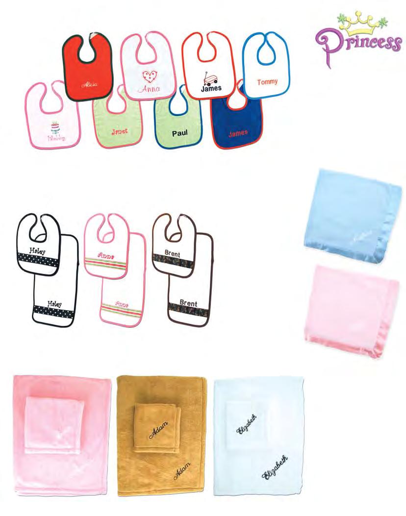 Bright Baby Bibs W32G $14 (specify color) Red & Green White & Fuchsia shown with Heart GR180 White & Red shown with Wagon GR171 White & Royal GR37 Graphics on most kids items are free but are not