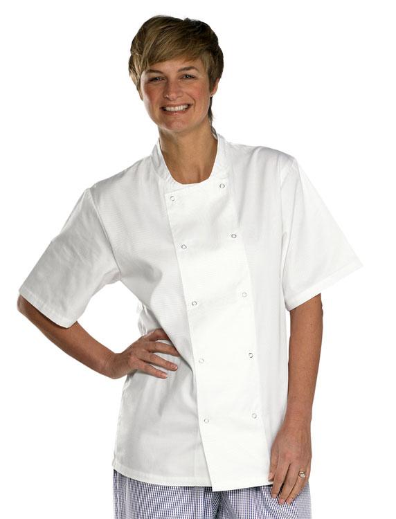 CCCJLSW CHEFS JACKET SHORT SLEEVE 65% Polyester 35% Cotton