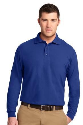K500LS-Port Authority Silk Touch Long Sleeve Polo 5-ounce, 65/35 poly/cotton pique, Flat knit collar and cuffs Double-needle armhole