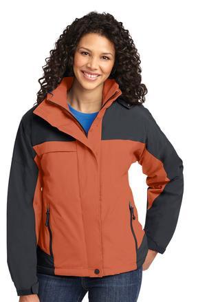 68* L792-Port Authority Ladies Nootka Jacket 100% ripstop nylon shell with Taslan nylon accents 1500MM fabric waterproof rating Fully seam-sealed for added waterproof protection