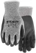 #353TPR HELLCAT L/G 2 353TPR Stealth Hellcat HPPE fibre seamless knit shell, sure-grip foam nitrile coating with textured finish, rubber on back, knuckle bar and fingers,