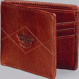 Leather Leather Travel Wallet with RFID lining, folds open to reveal slots and