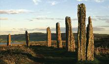 The feeling of spaciousness is enhanced by the size of the circle, which is Moonrise over the Loch of Harray from Brodgar 103.7m or 125 megalithic yards in diameter.