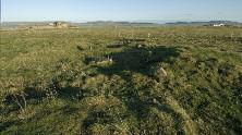 There is a central mound, about 42m by 38m, with a much-robbed chambered cairn at its centre, whose entrance faces the midsummer sunrise.