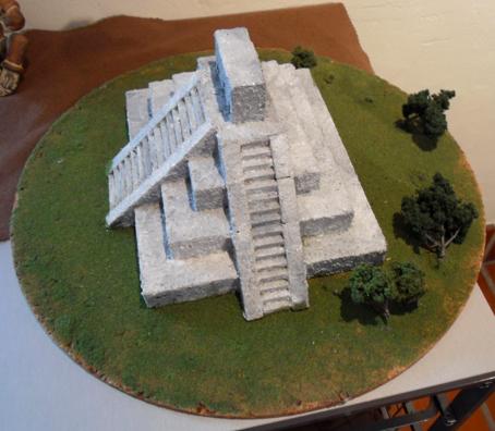 Print of Mayan temple Palenque Model of El Castilo at Chichén Itzá From Maya Ruins of Mexico in Color, by William A.