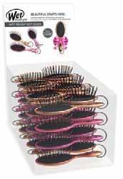 These uniquely designed brushes allow us to provide detangling solutions for thinning hair and sensitive scalps as well