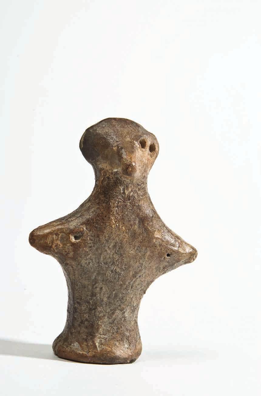 Kipec v obliki človeške podobe Žgana glina; višina 6,9 cm Jakovo, Kormadin
