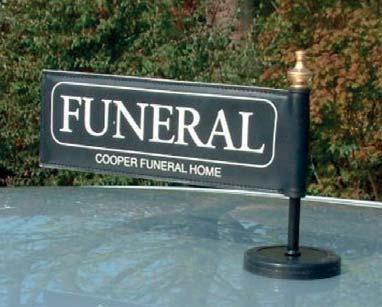 FUNERAL banners prevent family and friends cars being separated at road junctions and in busy traffic.