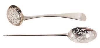 5cm long, together with an early 19th century Old English pattern sifting spoon, 25gms, 0.82oz.