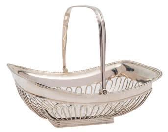 * 250-350 22 A George V silver swing-handled basket, maker Jay, Richard Attenborough Co Ltd, Chester, 1913 the wire work basket