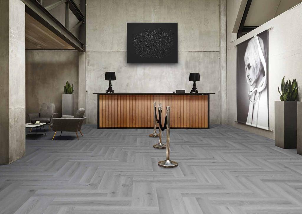 Forest Oak IN THE LOBBY With its striking natural markings and cerused aspect, Forest Oak brings character to the room.