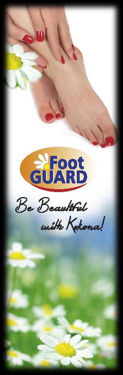 FOOT GUARD A special formula with NATURAL CAMOMILE EXCTRACT and SUMAC OIL FOOT GUARD POWDER DEODORANT It has a drying, cooling, deodorizing and absorbing effect.
