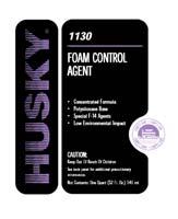 HUSKY FOAM CONTROL AGENT 6 QUARTS/ CBC-1130-01 1130-01 6 QTS/ 47131800 A silicone-based defoamer emulsion designed to weaken the structural integrity of bubbles, making it impossible for foaming