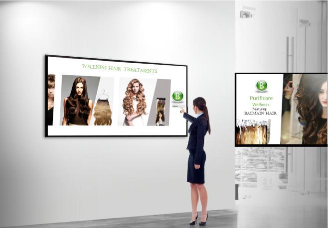 video wall with 6 or 32 simultaneous touch points The technologies of touch screen will enable you to virtual advertise on screen, allow you and the clients to address solutions in more accurate