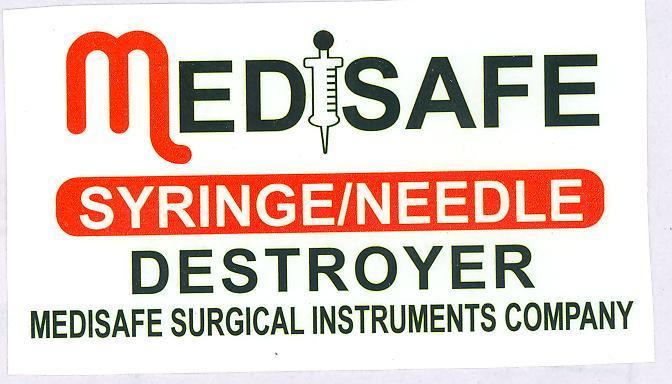 THE TRADE MARKS JOURNAL (No.740 SEPTEMBER 1, 2012) 1115 USE OF WORD "SYROMGE/NEEDLE" AND DEVICE OF "SYRINGE " AND OTHER DESCRIPTIVE MATTERS APPEARING ON THE LABEL. 298586-10 Syringe needle destroyer.