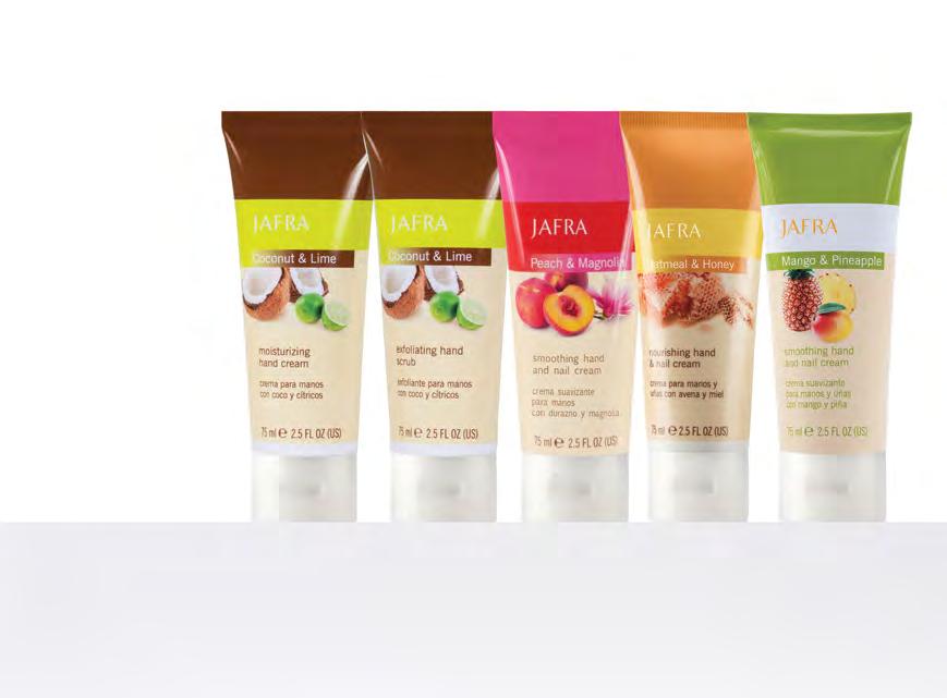 36479 (10) 9/2018 Offers valid while supplies last. YOUR INDEPENDENT JAFRA CONSULTANT: Accepts: Hand Treatments 1 FOR $7 SAVE UP TO 35% Retail Value Up To $11 2.5 fl. oz.