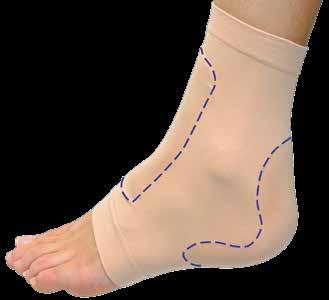 comfortable Gel pad is in direct contact with skin to protect the posterior of the heel from friction, pressure